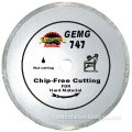 Continuous rim diamond blade for chip-free cutting hard material---GEMG